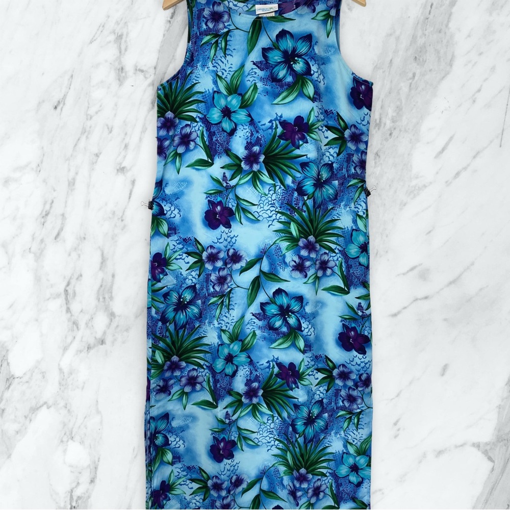 Floral Tropical Kentucky Derby Sleeveless Maxi Dress Size L